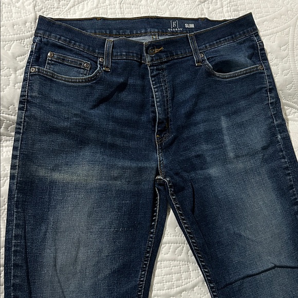 George Men's Dark and Light Blue Slim Jeans Sz:36x32 (3 pairs) - Picture 14 of 15
